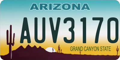 AZ license plate AUV3170
