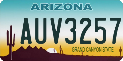 AZ license plate AUV3257