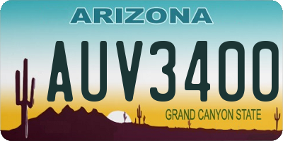AZ license plate AUV3400