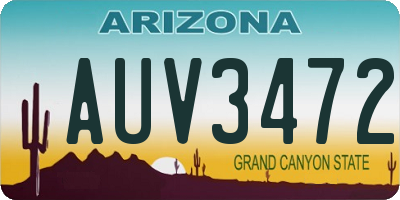 AZ license plate AUV3472