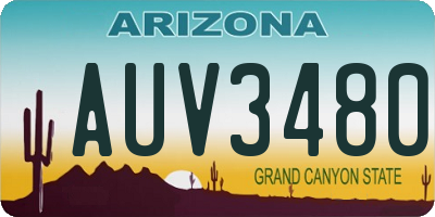AZ license plate AUV3480