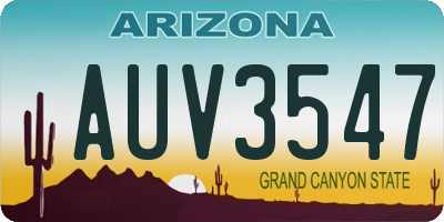 AZ license plate AUV3547