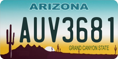AZ license plate AUV3681