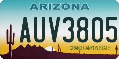 AZ license plate AUV3805