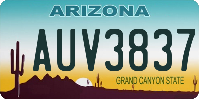 AZ license plate AUV3837