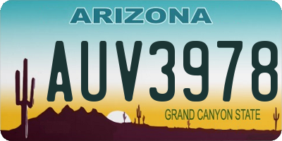 AZ license plate AUV3978