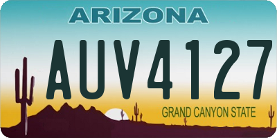 AZ license plate AUV4127