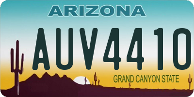 AZ license plate AUV4410