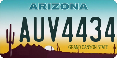 AZ license plate AUV4434