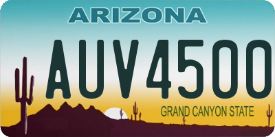 AZ license plate AUV4500