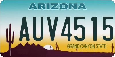 AZ license plate AUV4515
