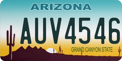 AZ license plate AUV4546