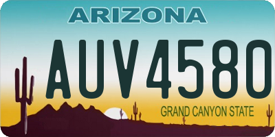 AZ license plate AUV4580