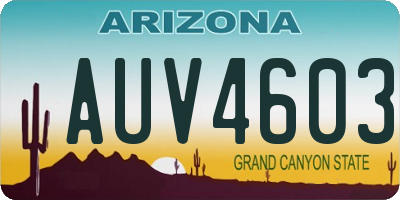 AZ license plate AUV4603