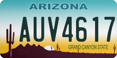 AZ license plate AUV4617