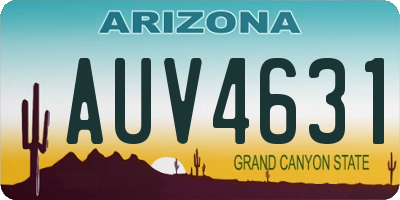 AZ license plate AUV4631