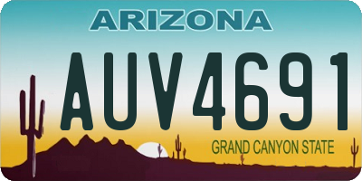 AZ license plate AUV4691