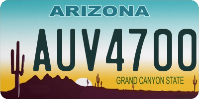 AZ license plate AUV4700