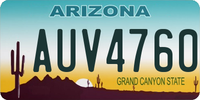 AZ license plate AUV4760