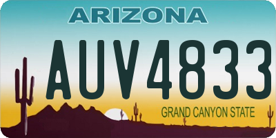 AZ license plate AUV4833