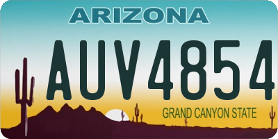 AZ license plate AUV4854