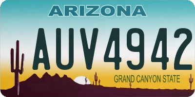 AZ license plate AUV4942