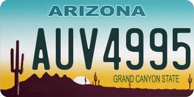 AZ license plate AUV4995