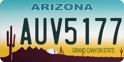 AZ license plate AUV5177