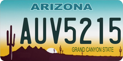 AZ license plate AUV5215