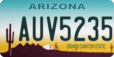 AZ license plate AUV5235