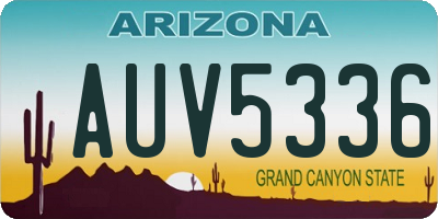 AZ license plate AUV5336