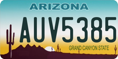 AZ license plate AUV5385