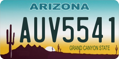 AZ license plate AUV5541