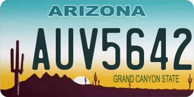 AZ license plate AUV5642
