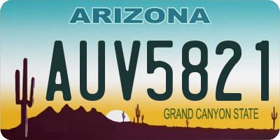 AZ license plate AUV5821