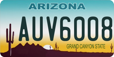 AZ license plate AUV6008