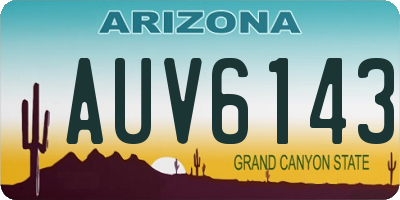 AZ license plate AUV6143