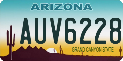 AZ license plate AUV6228