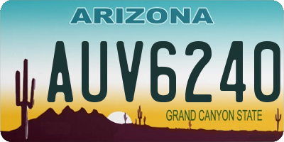 AZ license plate AUV6240