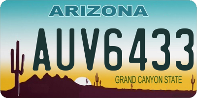 AZ license plate AUV6433