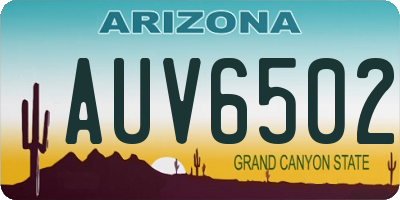 AZ license plate AUV6502