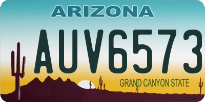AZ license plate AUV6573