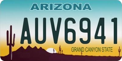 AZ license plate AUV6941