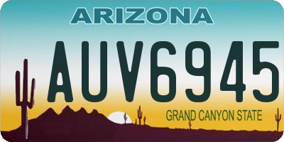 AZ license plate AUV6945