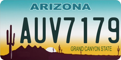 AZ license plate AUV7179