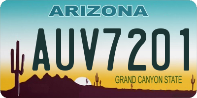 AZ license plate AUV7201