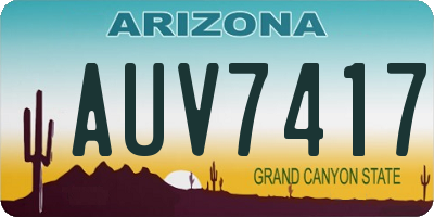 AZ license plate AUV7417