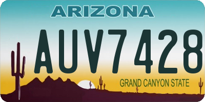 AZ license plate AUV7428