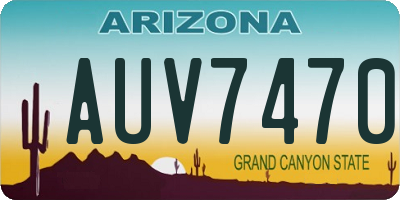 AZ license plate AUV7470