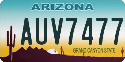 AZ license plate AUV7477